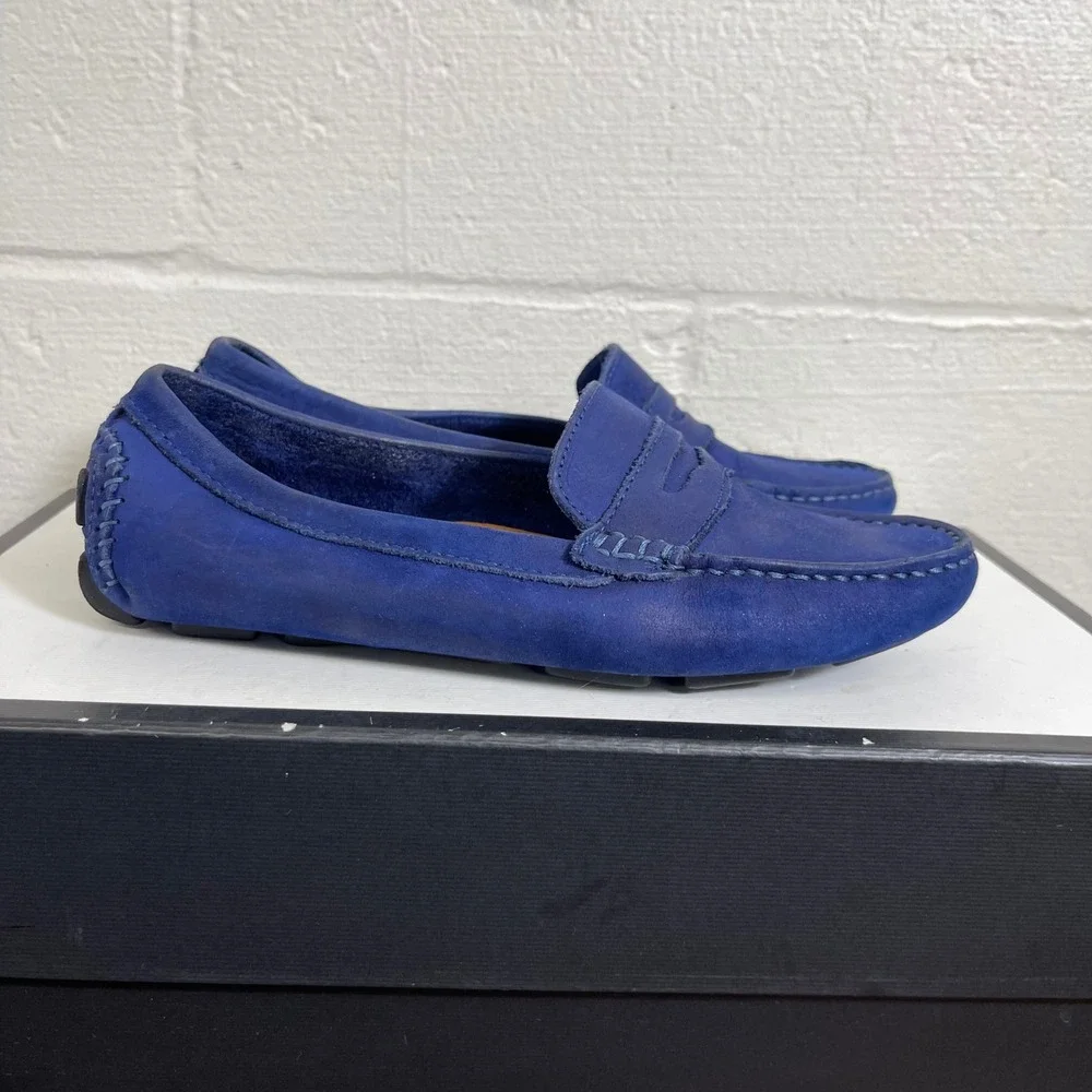 Mercanti Fiorentini 3176 Blue Suede Driving Loafers Slip On Women's‎ Size 6.5 B
